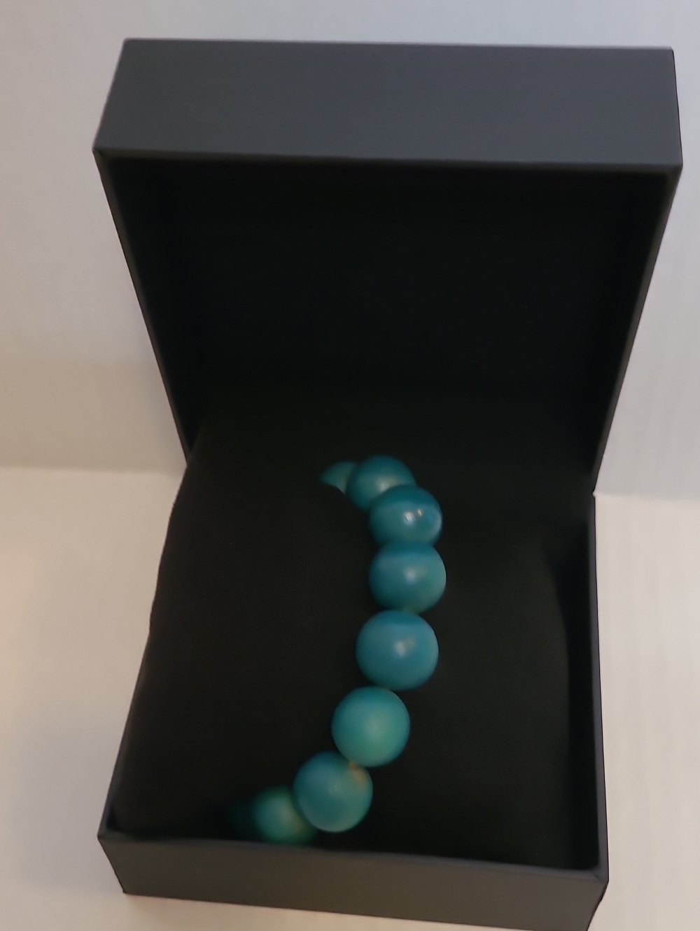 Hand Crafted Turquoise Blue Beaded Stretch Bracelet